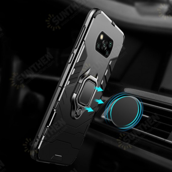 Shockproof Magnetic with 360 Rotation Finger Ring Holder Stand PC Protective Case for POCO X3 PRO / POCO X3 NFC Case