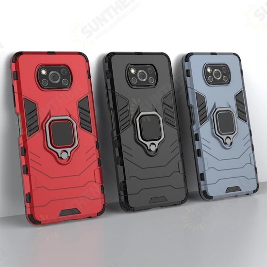 Shockproof Magnetic with 360 Rotation Finger Ring Holder Stand PC Protective Case for POCO X3 PRO / POCO X3 NFC Case