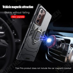 Shockproof Magnetic with 360 Rotation Finger Ring Holder Stand PC Protective Case for Samsung Galaxy Note 20 / Galaxy Note20 5G