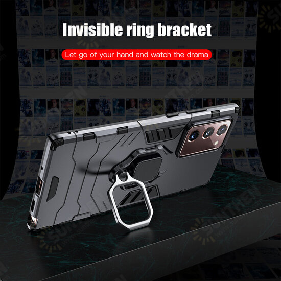 Shockproof Magnetic with 360 Rotation Finger Ring Holder Stand PC Protective Case for Samsung Galaxy Note 20 / Galaxy Note20 5G Shockproof Magnetic with 360 Rotation Finger Ring Holder Stand PC Protective Case for Samsung Galaxy Note 20 / Galaxy Note20 5G