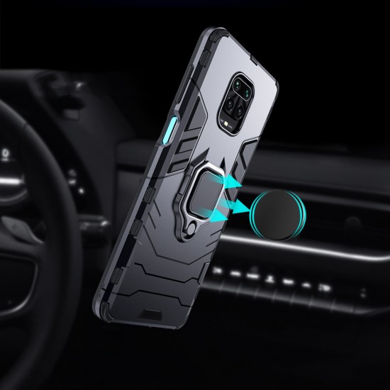 Shockproof Magnetic with 360 Rotation Finger Ring Holder Stand PC Protective Case for Xiaomi Redmi Note 9S / Redmi Note 9 Pro / Redmi Note 9 Pro Max Non-original