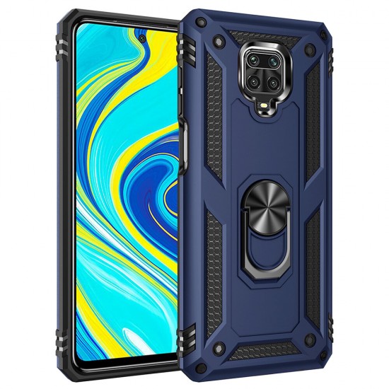 with 360° Degree Rotatable Magnetic Ring Holder Shockproof PC Protective Case for Xiaomi Redmi Note 9S / Redmi Note 9 Pro Non-original