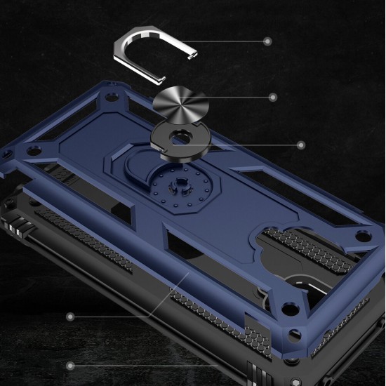 with 360° Degree Rotatable Magnetic Ring Holder Shockproof PC Protective Case for Xiaomi Redmi Note 9S / Redmi Note 9 Pro Non-original