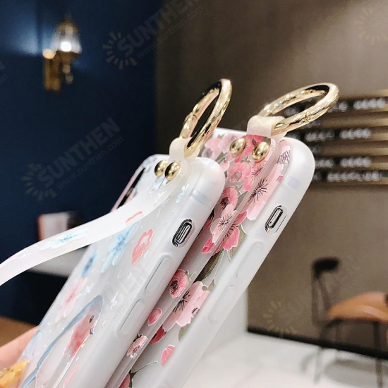 Blossom Embossed Soft Silicone Protective Case with Wristband Holder for iPhone XS MAX XR X for iPhone 7 6 6S 8 Plus Back Cover Blossom Embossed Soft Silicone Protective Case with Wristband Holder for iPhone XS MAX XR X for iPhone 7 6 6S 8 Plus Back Cover