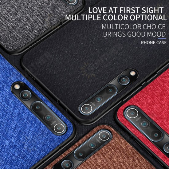 Breathable Canvas Cloth Sweatproof Shockproof Protective Case Back Cover for Xiaomi Mi10 Mi 10 / Mi10 Mi 10 Pro Non-original