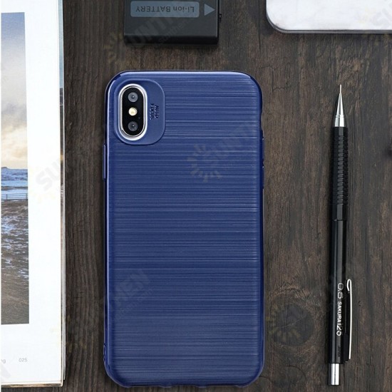 Brushed Pattern Shock Resistant Soft TPU Case for iPhone X