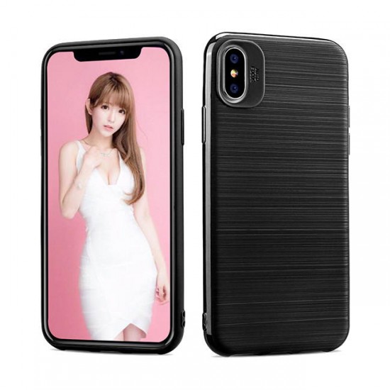 Brushed Pattern Shock Resistant Soft TPU Case for iPhone X