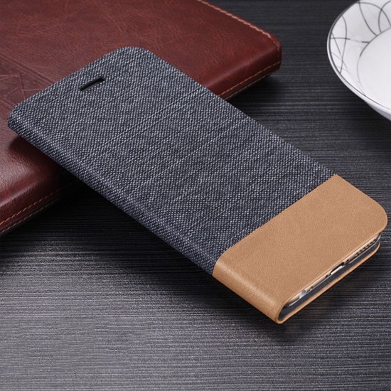 Canvas Pattern Flip with Card Holder Stand Shockproof PU Leather Full Cover Protective Case for Xiaomi Redmi 9 Non-original