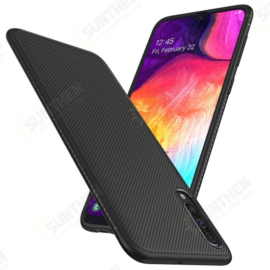 Carbon Fiber Protective Case For Samsung Galaxy A50 2019 Shockproof Soft TPU Back Cover