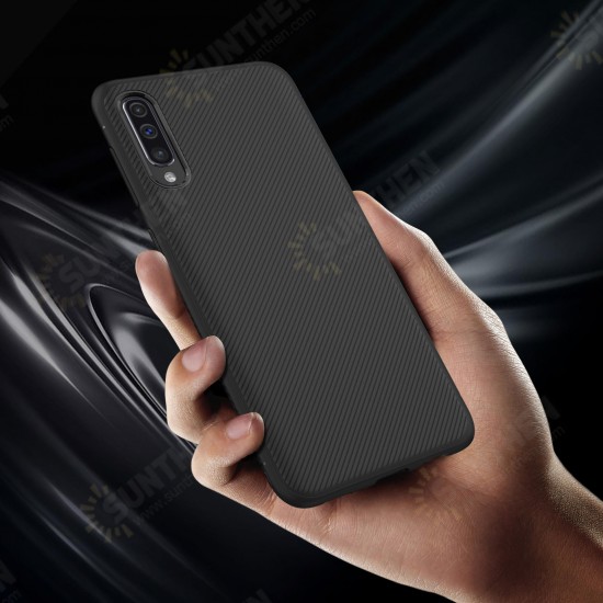 Carbon Fiber Protective Case For Samsung Galaxy A50 2019 Shockproof Soft TPU Back Cover