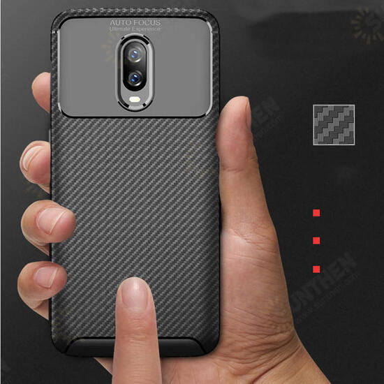 Carbon Fiber Shockproof Soft TPU Protective Case For Oneplus 6T / OnePlus 7