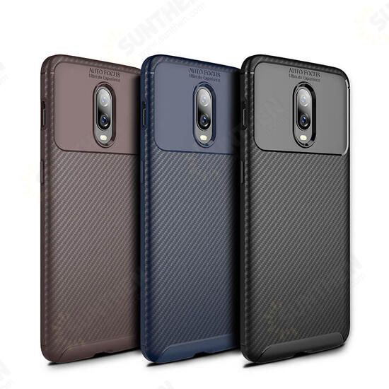 Carbon Fiber Shockproof Soft TPU Protective Case For Oneplus 6T / OnePlus 7