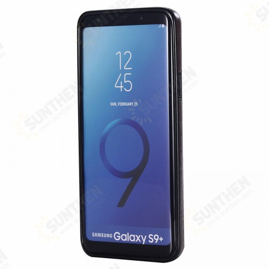 Classic PU Leather Wallet Card Slots Bracket Protective Case for Samsung Galaxy S9 Plus