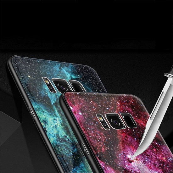 Colorful Tempered Glass Back TPU Frame Case for Samsung Galaxy S8/S8Plus