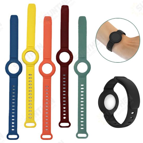 Creative Wearable Pure Soft Silicone Protective Cover Sleeve Watch Band for Apple AirTag bluetooth Tracker