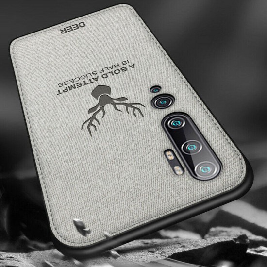 Deer Luxury Canvas Cloth Shockproof Anti-fingerprint Protective Case for Xiaomi Mi Note 10 / Xiaomi Mi CC9 PRO Non-original