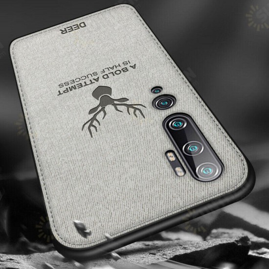 Deer Luxury Canvas Cloth Shockproof Anti-fingerprint Protective Case for Xiaomi Mi Note 10 / Xiaomi Mi CC9 PRO Non-original