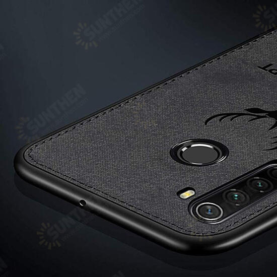 Deer Luxury Canvas Cloth Shockproof Anti-fingerprint Protective Case for Xiaomi Redmi Note 8 2021 Global Version Non-original