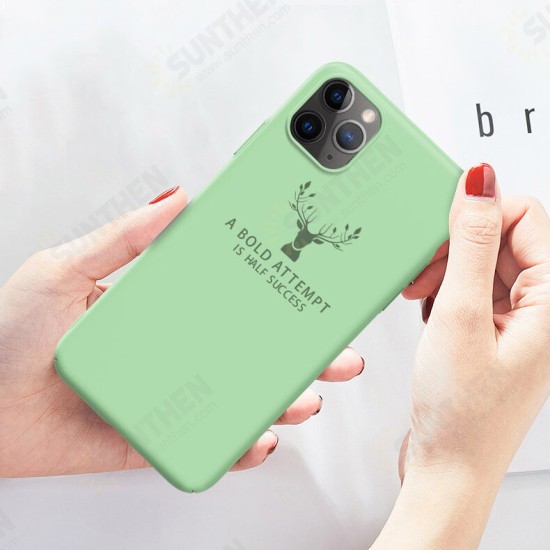 Deer Pattern Shockproof Soft Rubber Liquid Silicone Protective Case for iPhone 11 Pro Max 6.5 inch