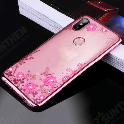 Diamond Plating Clear Cover Soft TPU Flower Protective Case For Xiaomi Mi 8 Mi8 6.21 inch