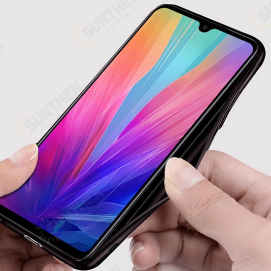 Fabric Splice Soft Edge Protective Case+Tempered Glass Screen Protector +Lens Protector For Xiaomi Mi 9 / Mi 9 Transparent Edition-Black Non-original