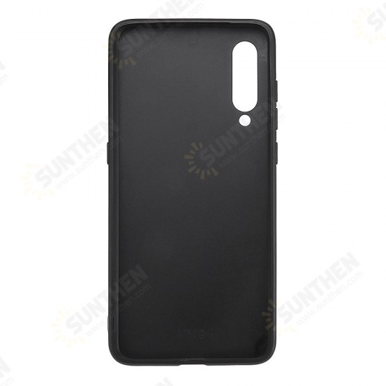 Fabric Splice Soft Edge Protective Case+Tempered Glass Screen Protector +Lens Protector For Xiaomi Mi 9 / Mi 9 Transparent Edition-Black Non-original