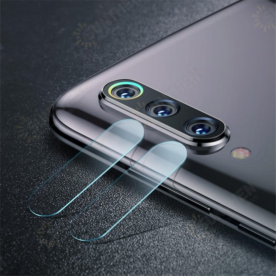 Fabric Splice Soft Edge Protective Case+Tempered Glass Screen Protector +Lens Protector For Xiaomi Mi 9 / Mi 9 Transparent Edition-Black Non-original