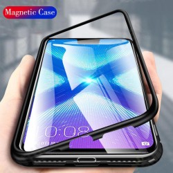 Flip 360° Magnetic Adsorption Metal Tempered Glass Protective Case for Huawei Honor 8X