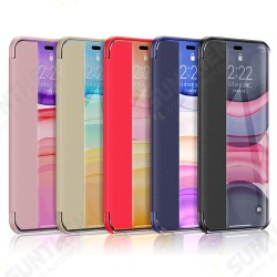 Flip Bumper Window View with Foldable Stand PU Leather Protective Case for iPhone 11 6.1 inch