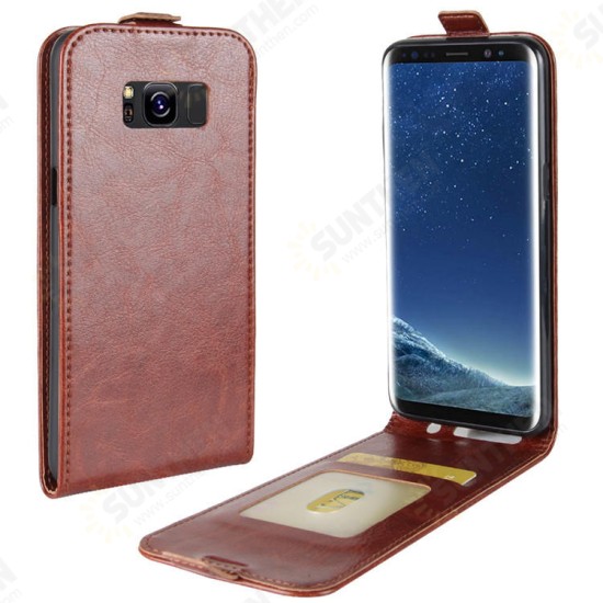 Flip Card Slot PU Leather Bag Case for Samsung Galaxy S8