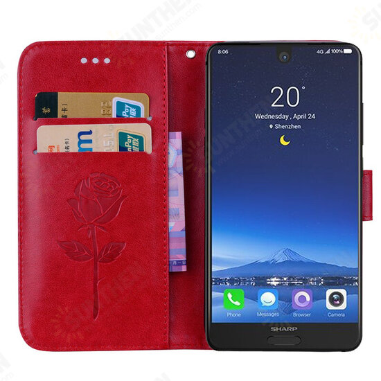 Flip Card Slot Wallet PU Leather Schockproof Protective Case For Sharp Aquos S2