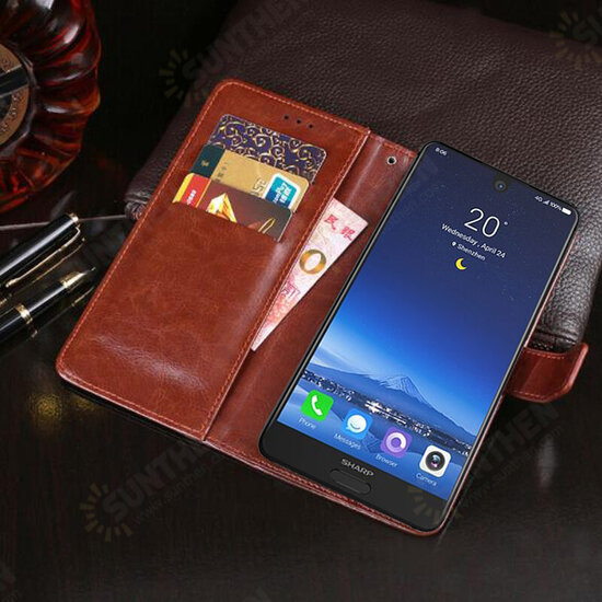 Flip Card Slot Wallet PU Leather Schockproof Protective Case For Sharp Aquos S2