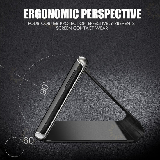 Flip Mirror Window Shockproof Full Cover Protective Case + HD Clear 9H Anti-Explosion Tempered Glass Screen Protector Flip Mirror Window Shockproof Full Cover Protective Case + HD Clear 9H Anti-Explosion Tempered Glass Screen Protector
