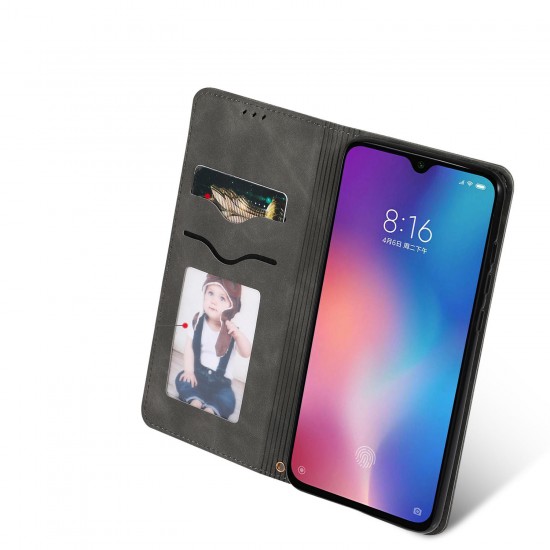 Flip Shockproof Card Slot With Magnetic PU Leather Full Body Protective Case For Xiaomi Mi 9 / Mi 9 Transparent Edition