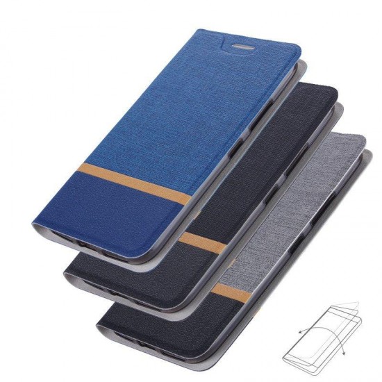 Flip Stand Steel Layer Canvas Pattern PU Leather Full Protective Case For ASUS Zenfone Max(M1) / ZB555KL