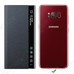 Foldable Flip Smart Sleep Window View Stand PU Leather Protective Case for Samsung Galaxy S8 Foldable Flip Smart Sleep Window View Stand PU Leather Protective Case for Samsung Galaxy S8
