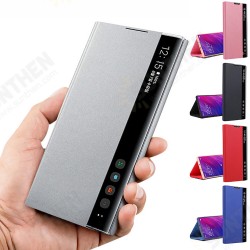 Foldable Flip Smart Sleep Window View Stand PU Leather Protective Case for Samsung Galaxy S9 / Galaxy S9+ Foldable Flip Smart Sleep Window View Stand PU Leather Protective Case for Samsung Galaxy S9 / Galaxy S9+