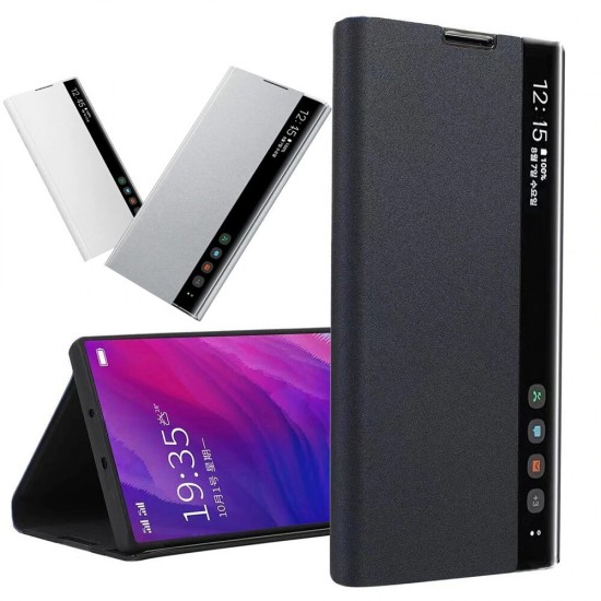 Foldable Flip Smart Sleep Window View Stand PU Leather Protective Case for Samsung Galaxy S9 / Galaxy S9+