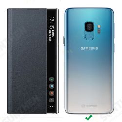 Foldable Flip Smart Sleep Window View Stand PU Leather Protective Case for Samsung Galaxy S9 Foldable Flip Smart Sleep Window View Stand PU Leather Protective Case for Samsung Galaxy S9