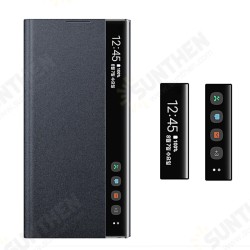 Foldable Flip Smart Sleep Window View Stand PU Leather Protective Case for Xiaomi Redmi Note 9 / Redmi 10X 4G Non-original