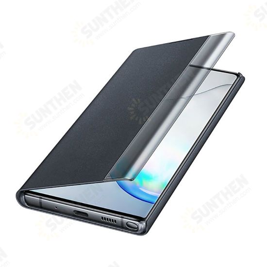 Foldable Flip Smart Sleep Window View Stand PU Leather Protective Case for Xiaomi Redmi Note 9 / Redmi 10X 4G Non-original