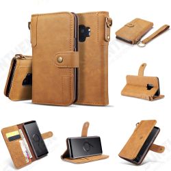 Genuine Cowhide Leather Magnetic Flip Wallet Kickstand Protective Case For Samsung Galaxy S9/S9 Plus Genuine Cowhide Leather Magnetic Flip Wallet Kickstand Protective Case For Samsung Galaxy S9/S9 Plus