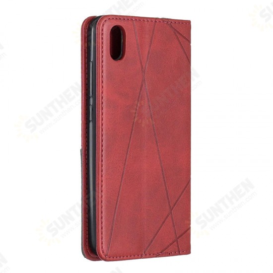 Geometric business Magnetic Buckle Holster Flip Stand Protective Case For Xiaomi Redmi Note 8 2021