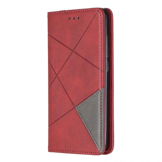 Geometric business Magnetic Buckle Holster Flip Stand Protective Case For Xiaomi Redmi Note 8 2021