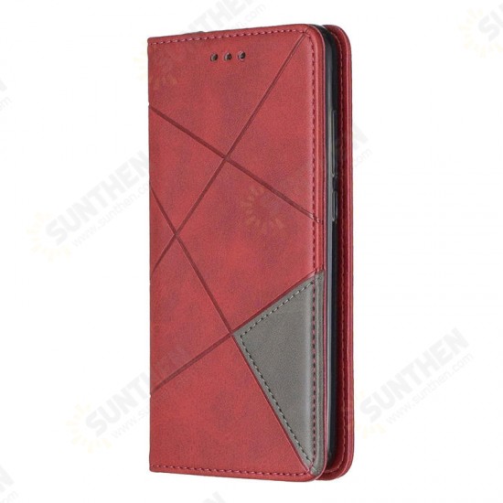 Geometric business Magnetic Buckle Holster Flip Stand Protective Case For Xiaomi Redmi Note 8 2021