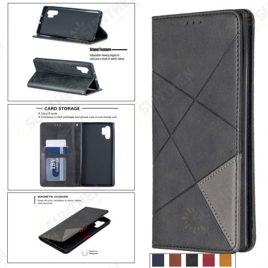 Geometric business Magnetic Buckle Holster Flip Stand Protective Case For Xiaomi Redmi Note 8 2021