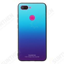 Gradient Color Tempered Glass Shockproof Protective Case For Xiaomi Mi 8 Lite Non-original