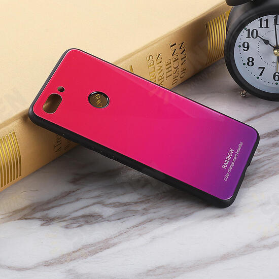 Gradient Color Tempered Glass Shockproof Protective Case For Xiaomi Mi 8 Lite Non-original