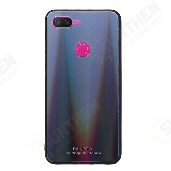 Gradient Color Tempered Glass Shockproof Protective Case For Xiaomi Mi 8 Lite Non-original
