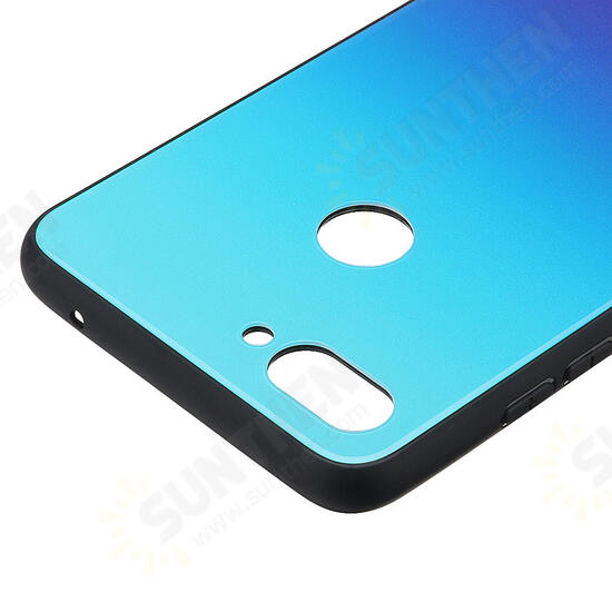 Gradient Color Tempered Glass Shockproof Protective Case For Xiaomi Mi 8 Lite Non-original
